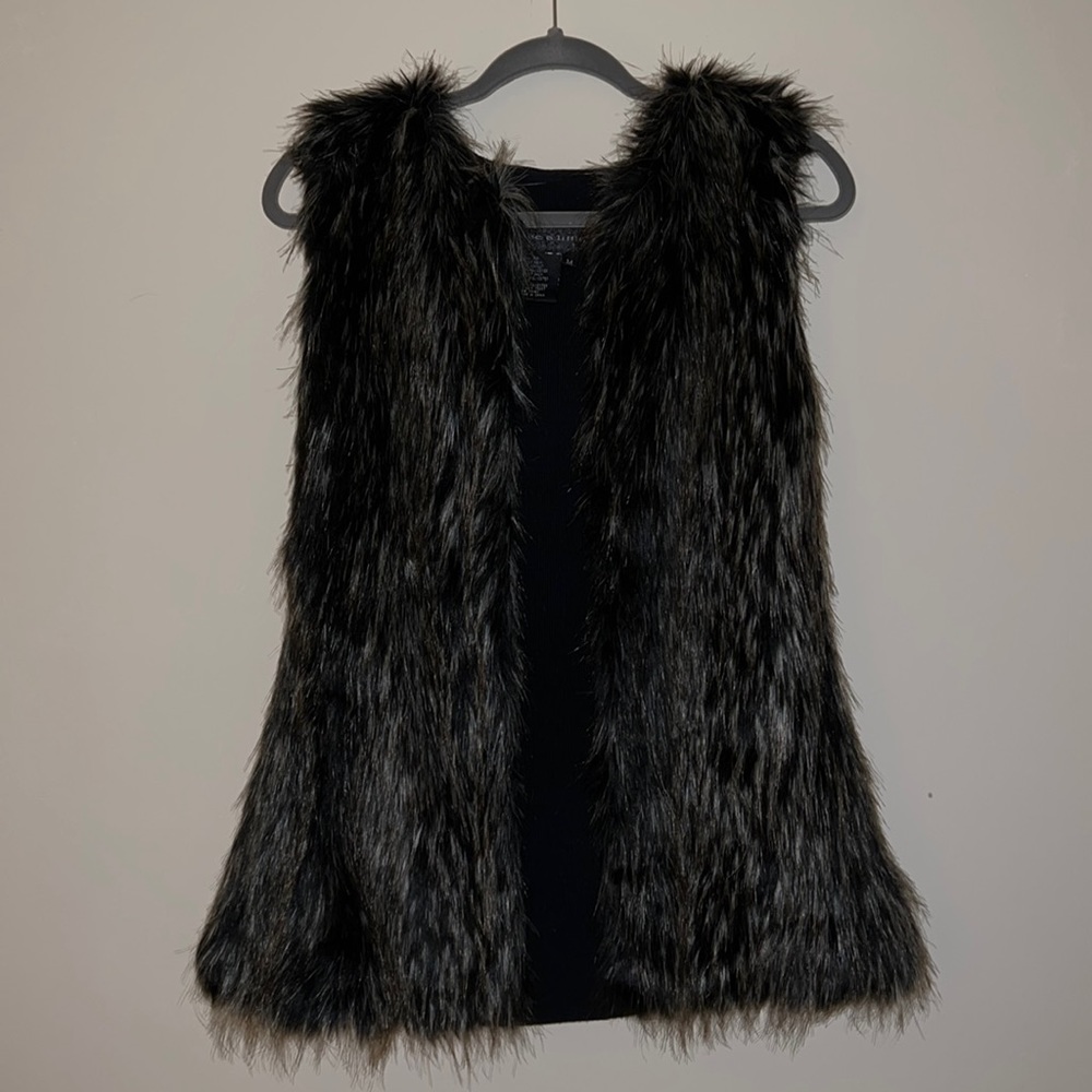 Boutique Black Faux Fur Vest